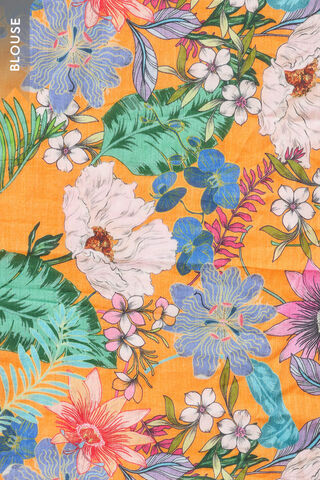 Orange Pure Kota Embroidered Saree thumbnail image number null
