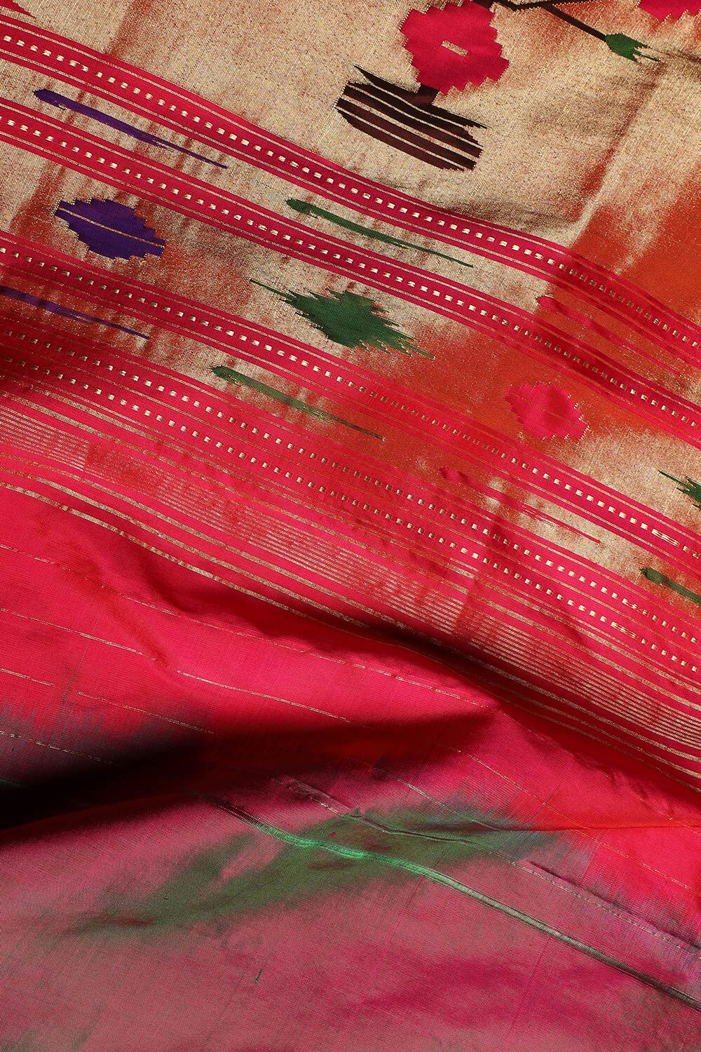 Voilet Pure Silk Paithani Saree image number null