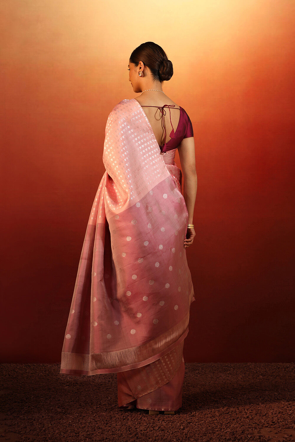 Pink Woven Pure Silk Kanjivaram Saree image number null