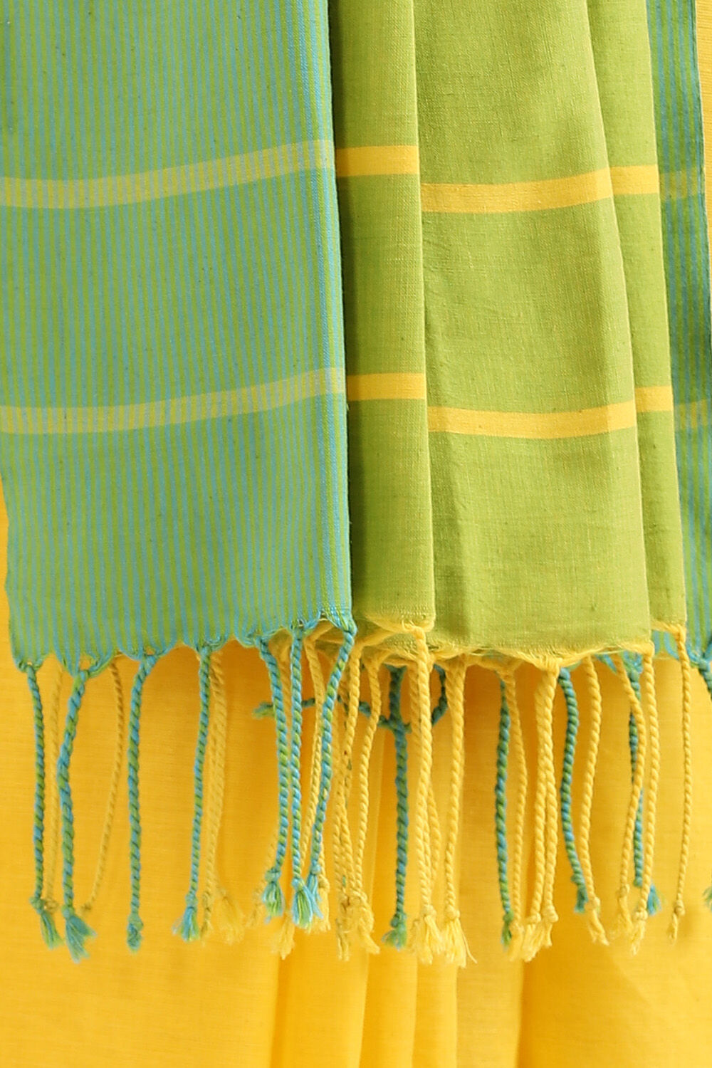 Yellow Pure Cotton Bengal Saree image number null