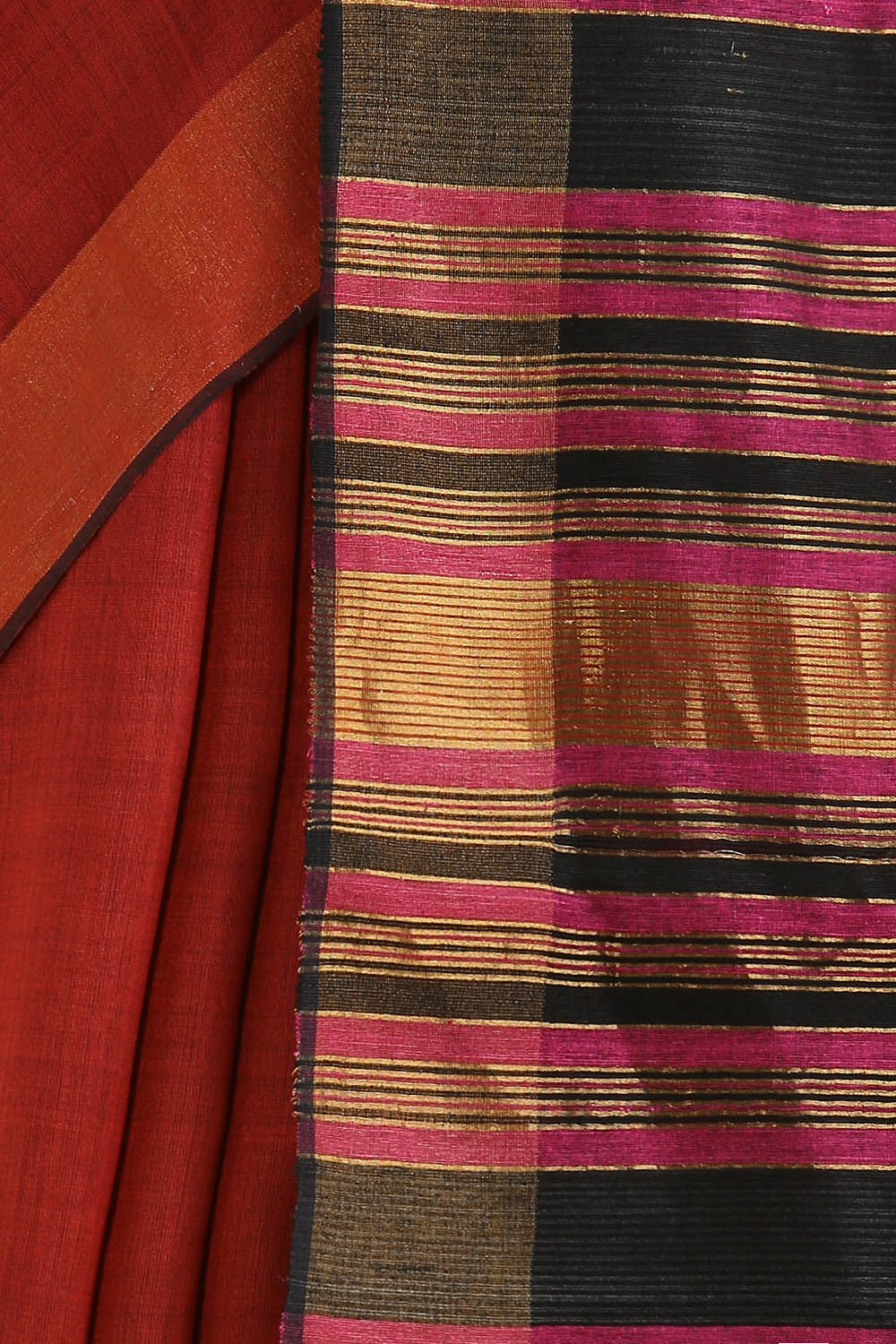 Red Pure Silk Viscose Bhagalpuri Saree image number null