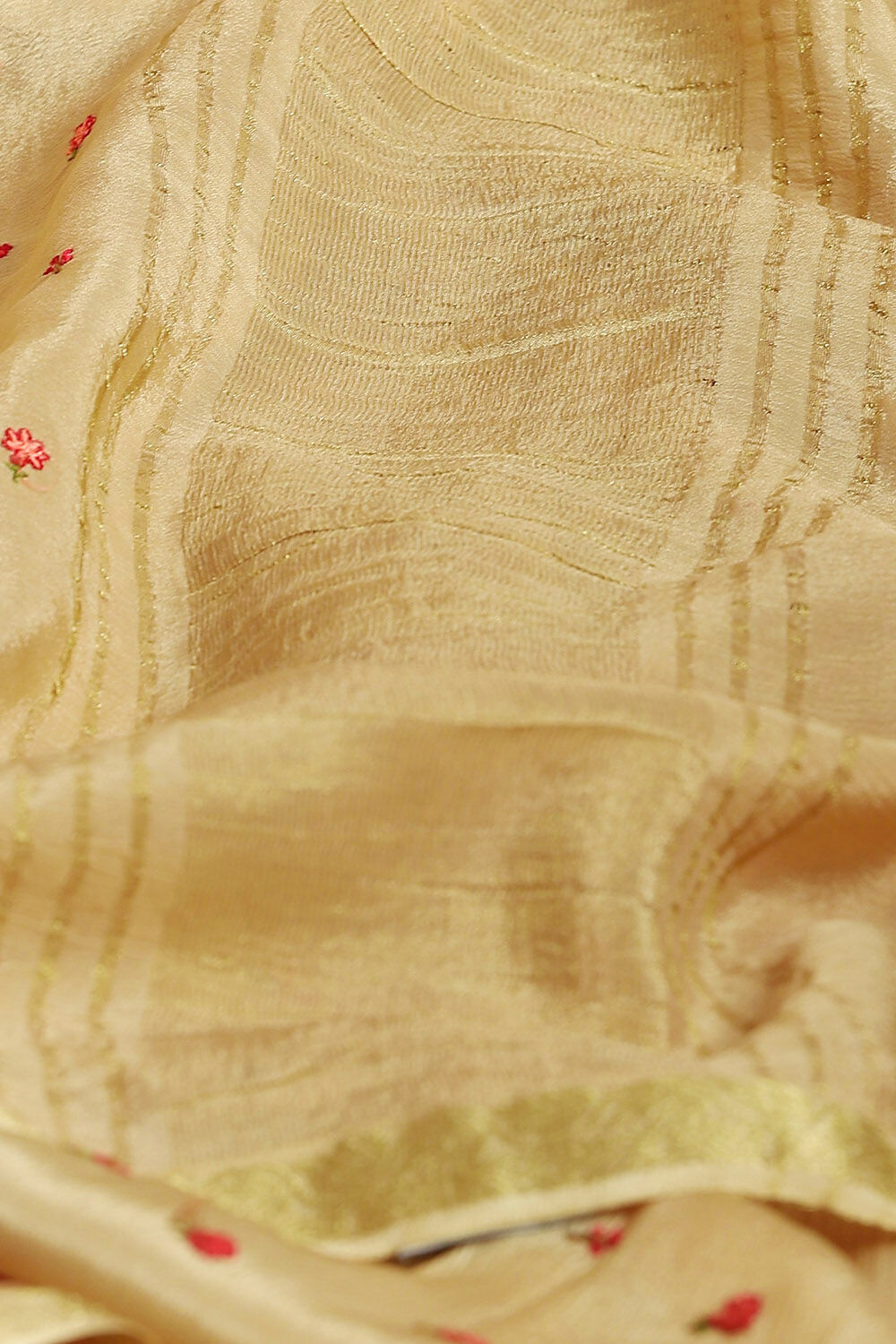Beige Pure Viscose Embroidered Saree image number null