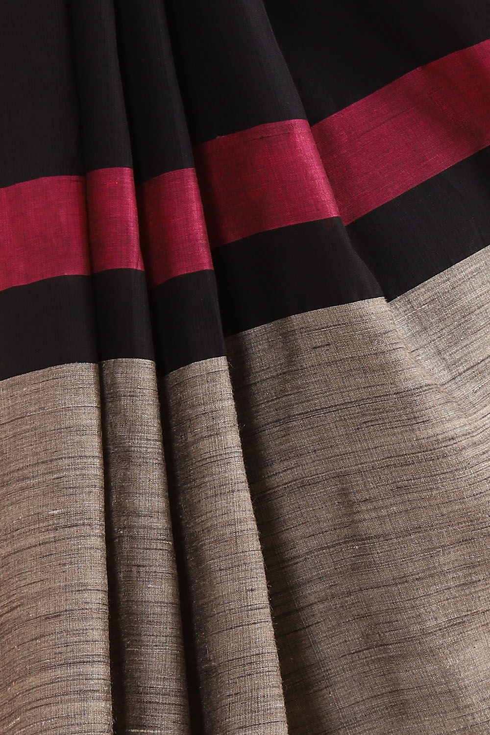 Black Pure Silk Cotton Bengal Saree image number null