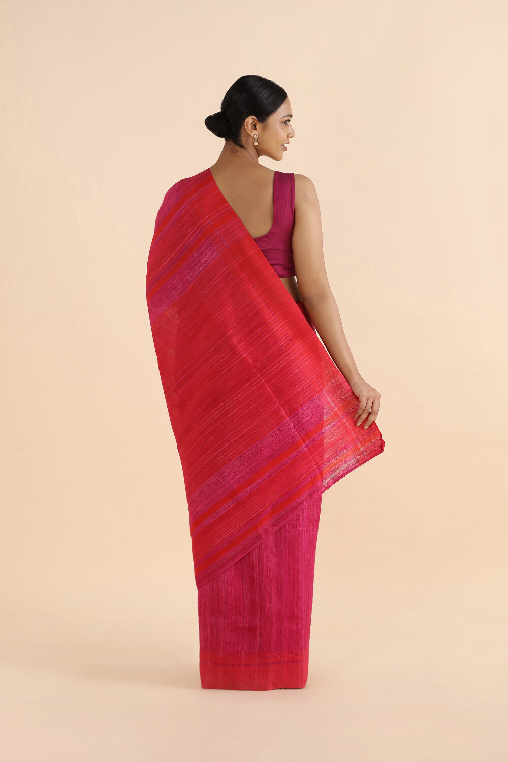 Pink Pure Tussar Bhagalpuri Saree image number null