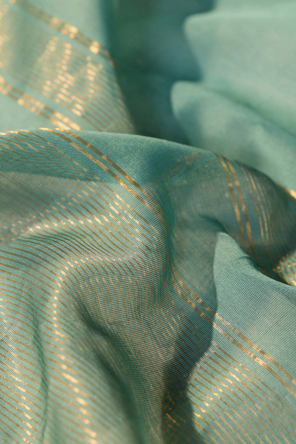 Light Blue Woven Pure Silk Cotton Maheshwari Saree image number null