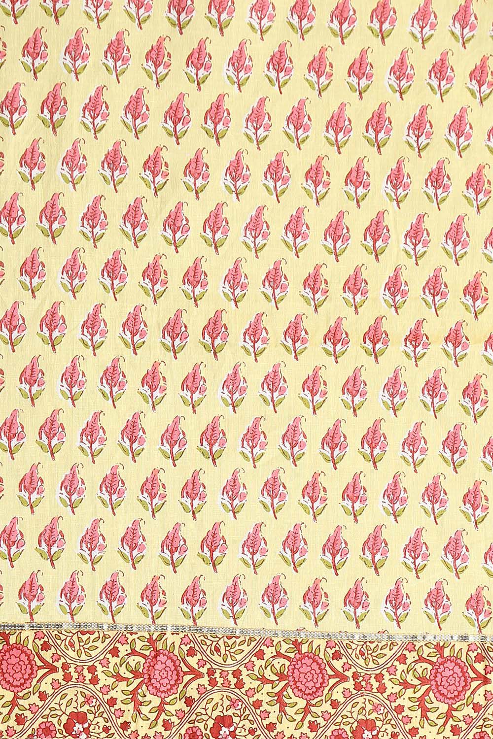 Yellow Pure Silk Kota Printed Saree image number null