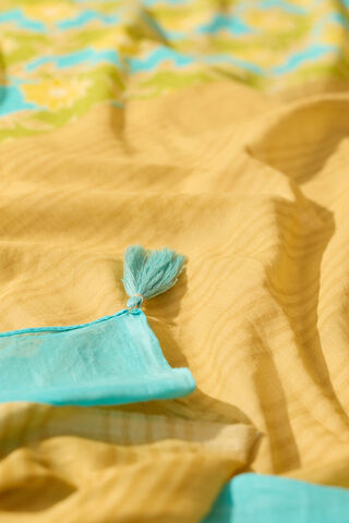 Green Bengal Screen Printed Pure Cotton Mulmul Saree thumbnail image number null