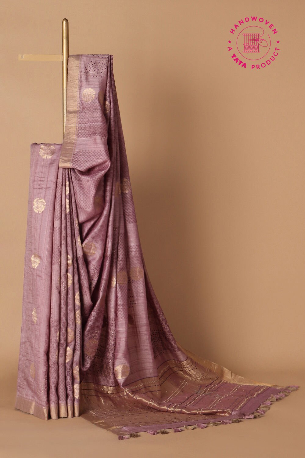 Light Pink Pure Silk Tussar Printed Saree image number null