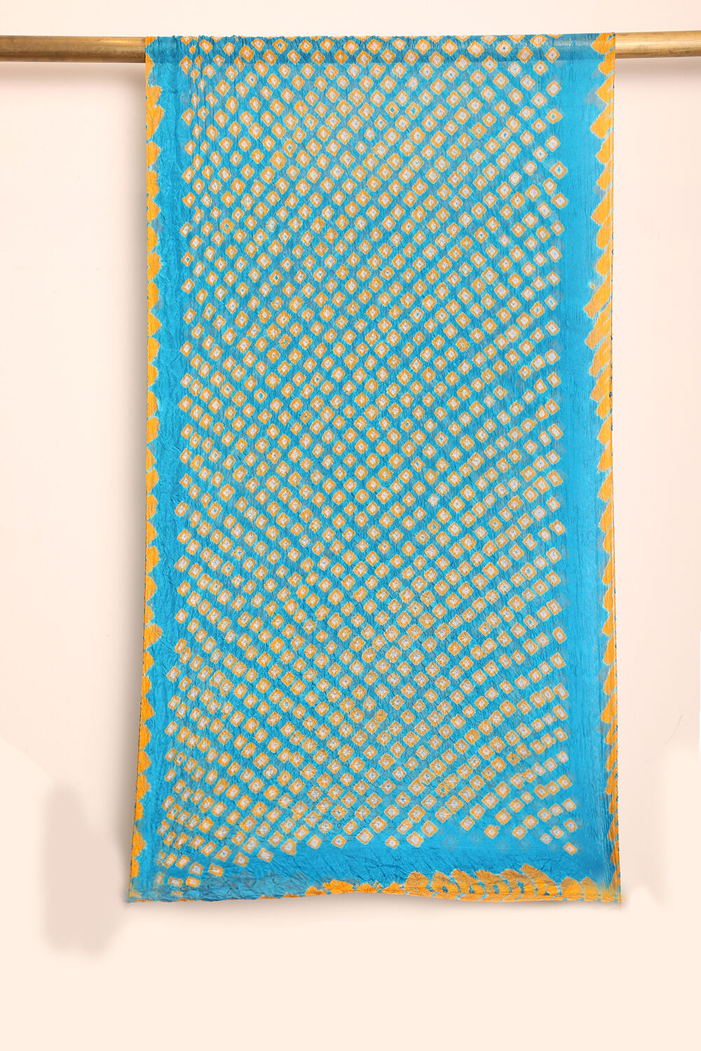 Light Blue Pure Silk Bandhni Stole image number null