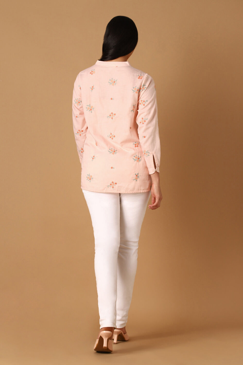 Light Pink Embroidered Kurta image number null