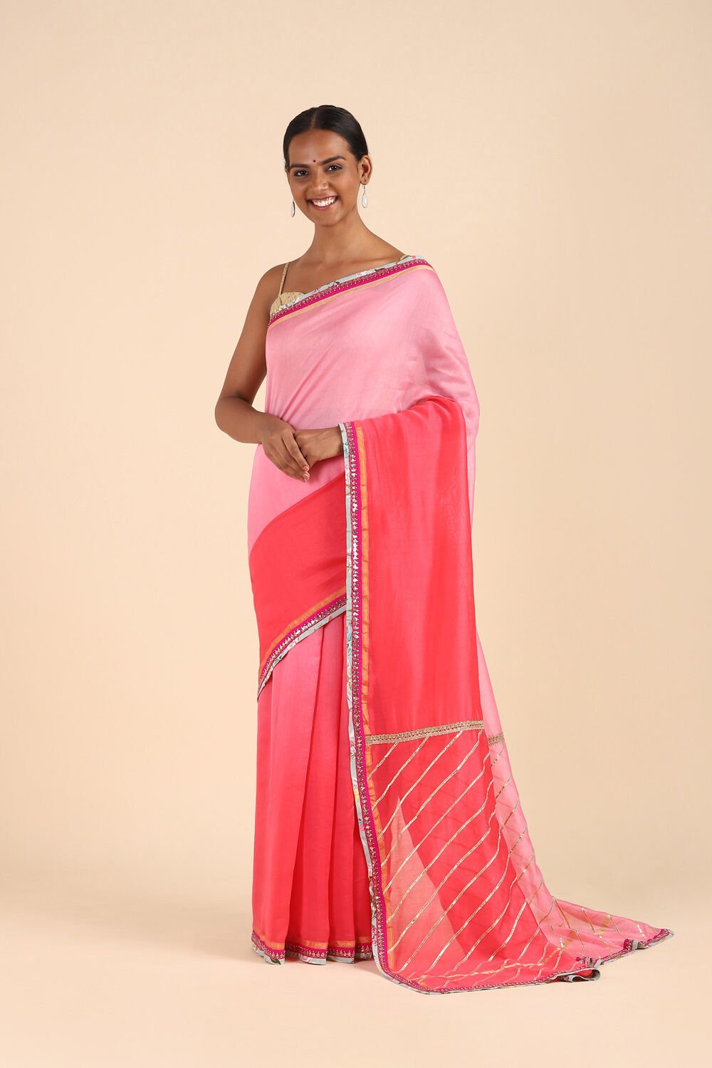 Light Pink Pure Silk Cotton Embroidered Saree image number null