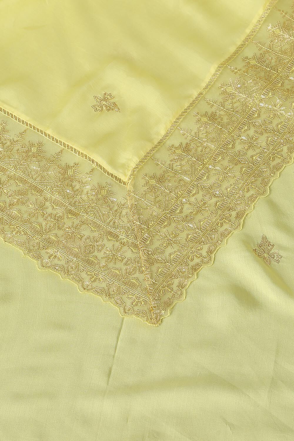 Yellow Viscose Embroidered Saree image number null