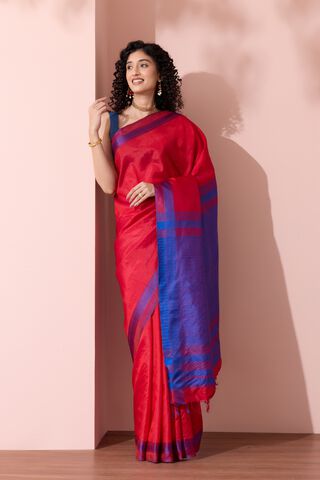 Red Pure Silk Woven Bishnupur Saree thumbnail image number null