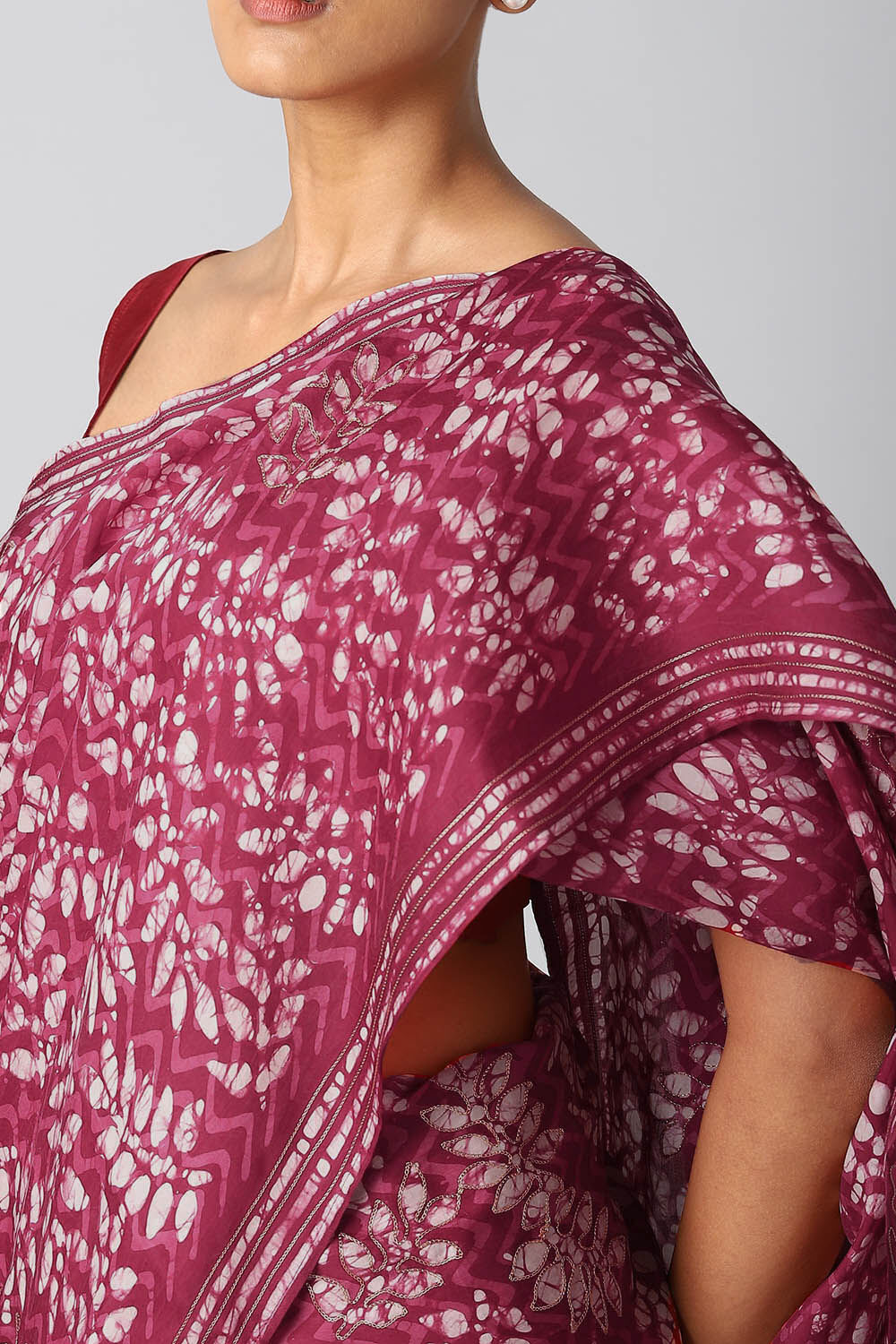 Wine-Red Luxe Vegan Saree image number null