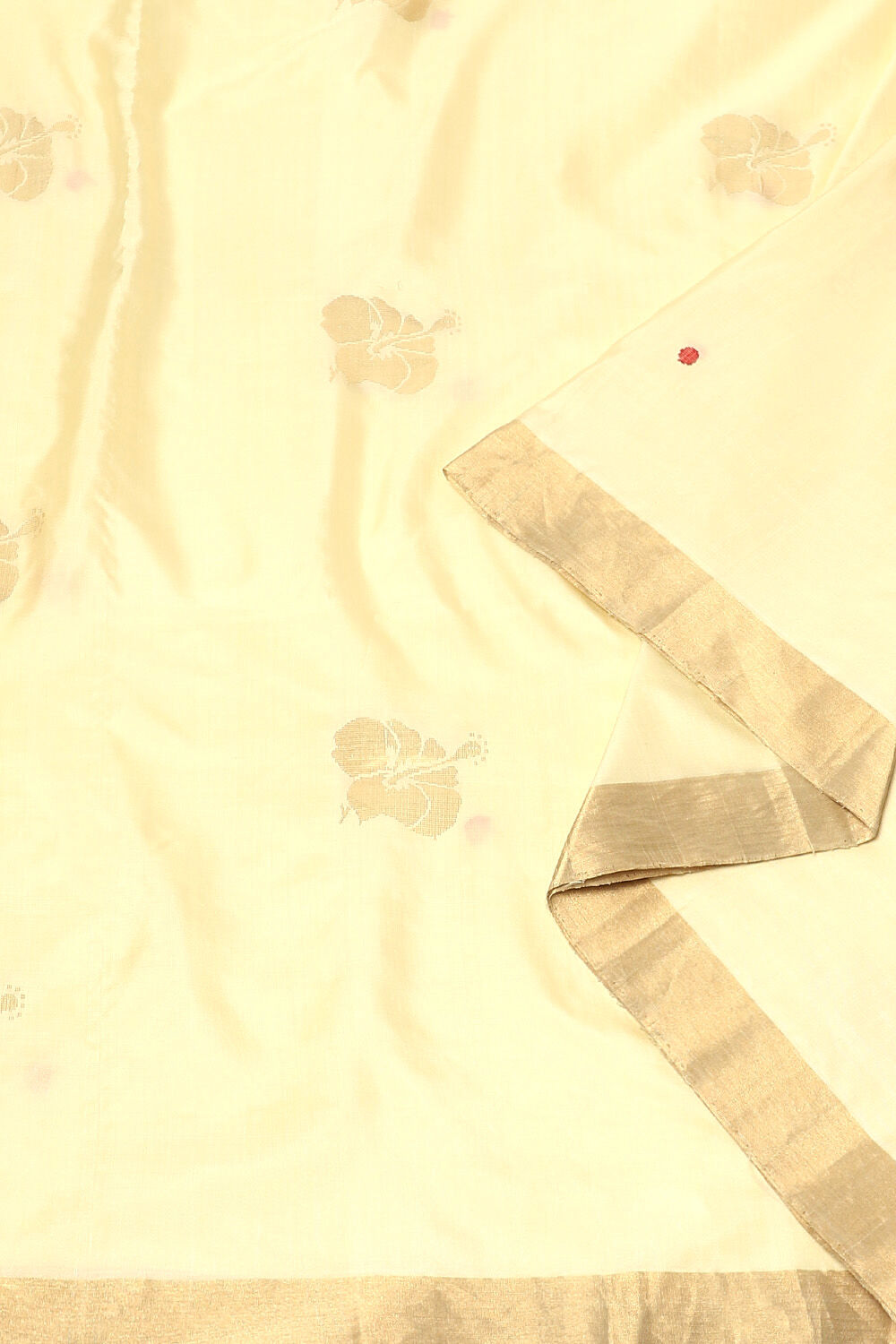 Off White Pure Soft Silk Saree image number null