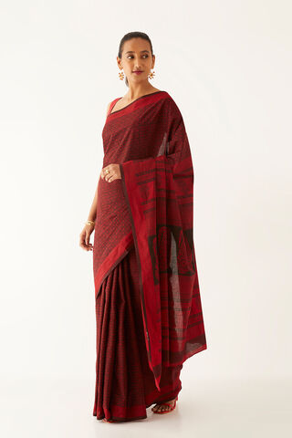 Red Pure Cotton Bagh Printed Saree thumbnail image number null