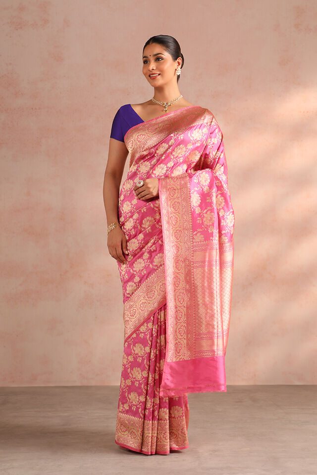 Pink Pure Silk Kadwa Banarasi Saree