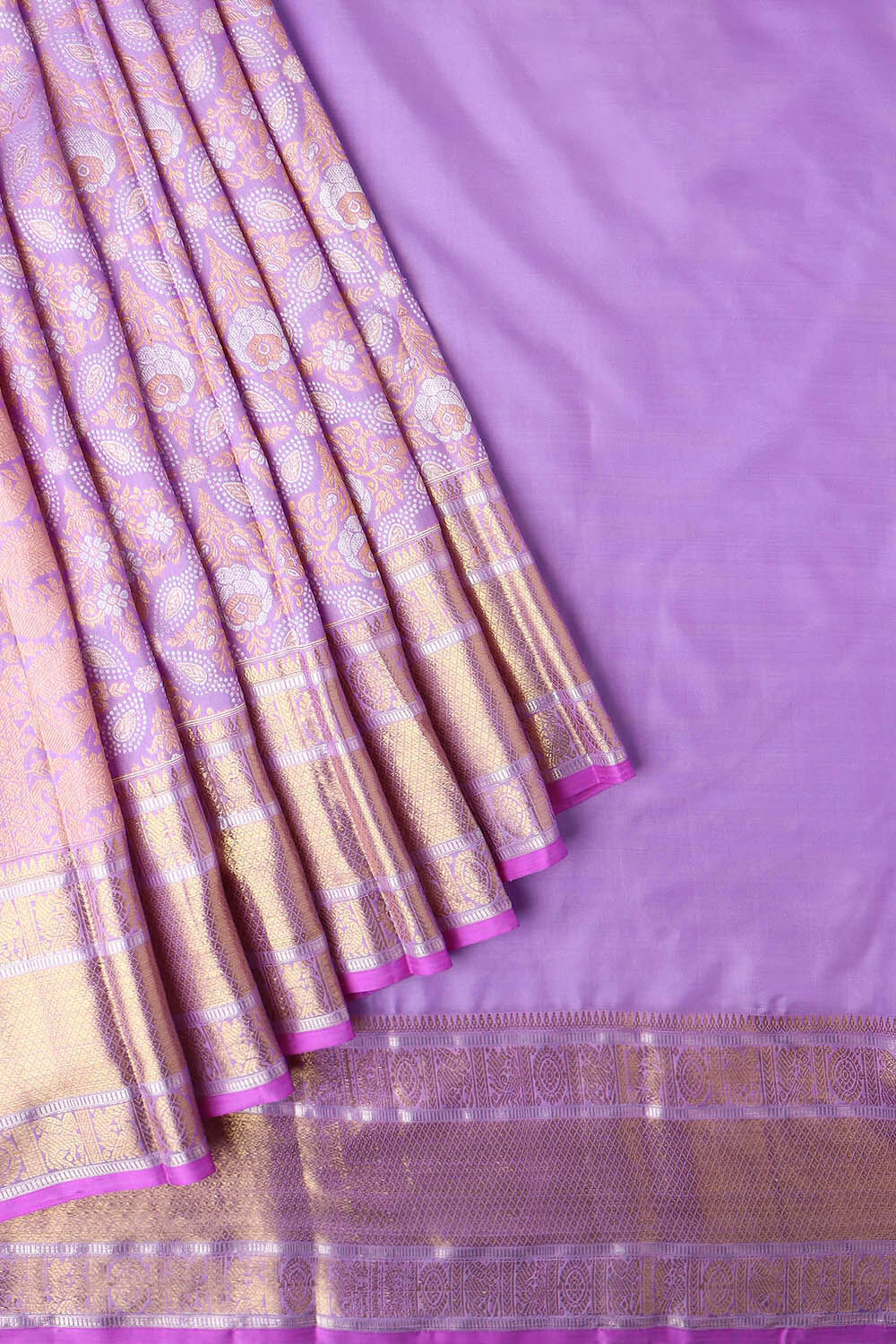 Light Violet Pure Silk Kanjivaram Saree image number null