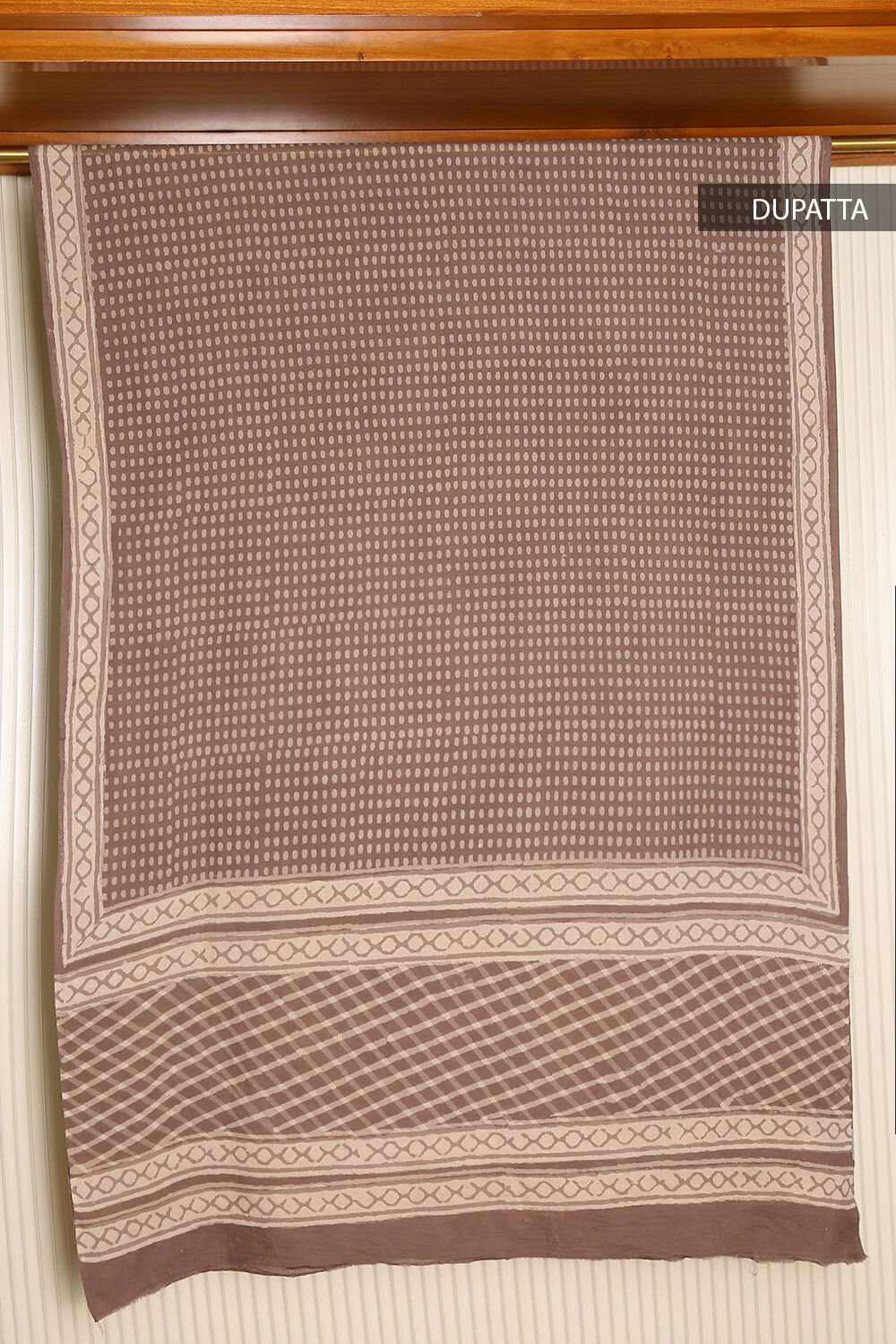 Grey Block Printed Pure Cotton Suit Set image number null