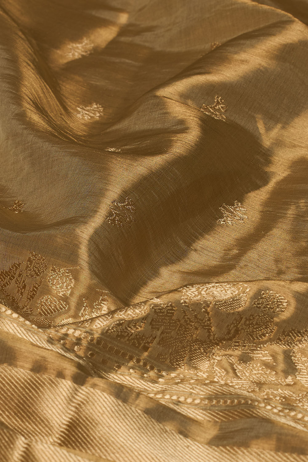 Yellow Pure Silk Tissue Kadwa Banarasi Saree image number null