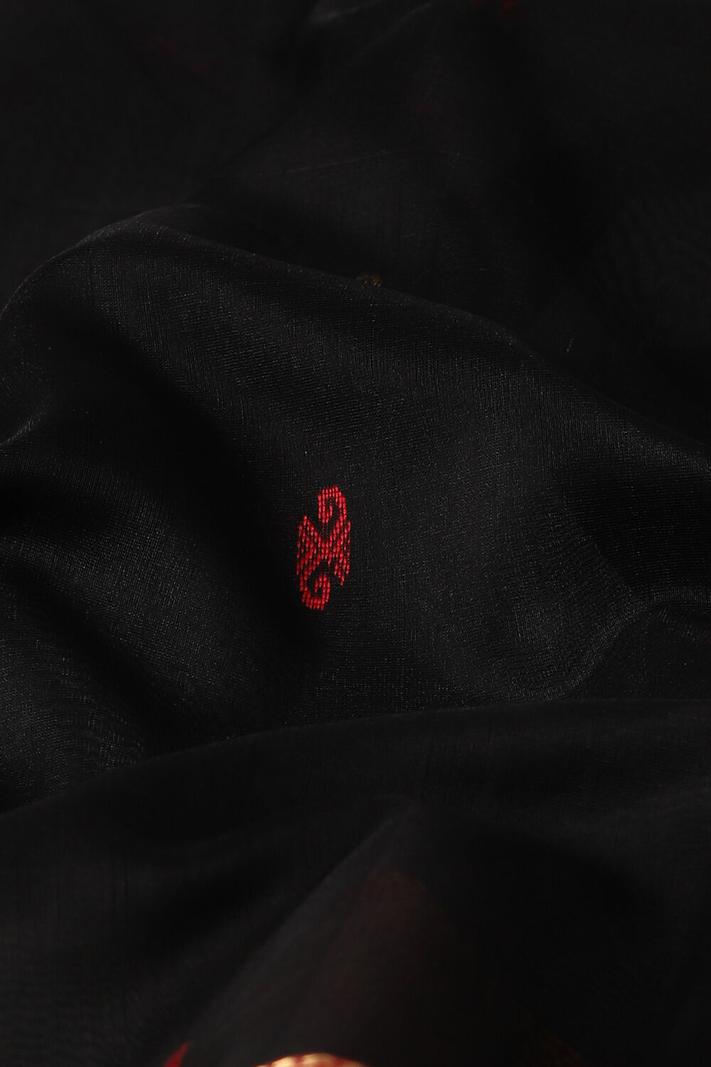 Black Pure Silk Cotton Maheswari Saree image number null