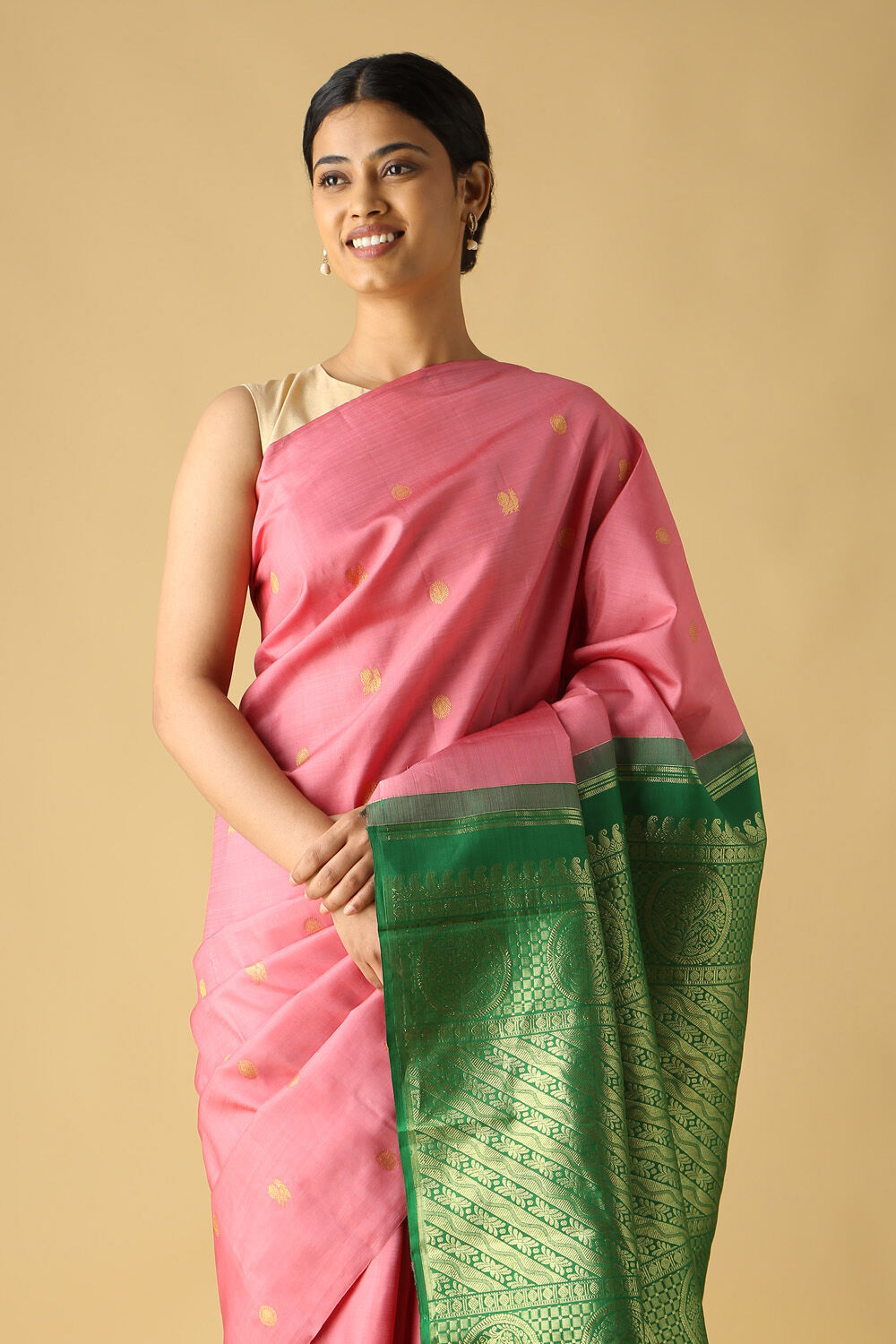 Light Pink Pure Silk Kanjivaram Saree image number null