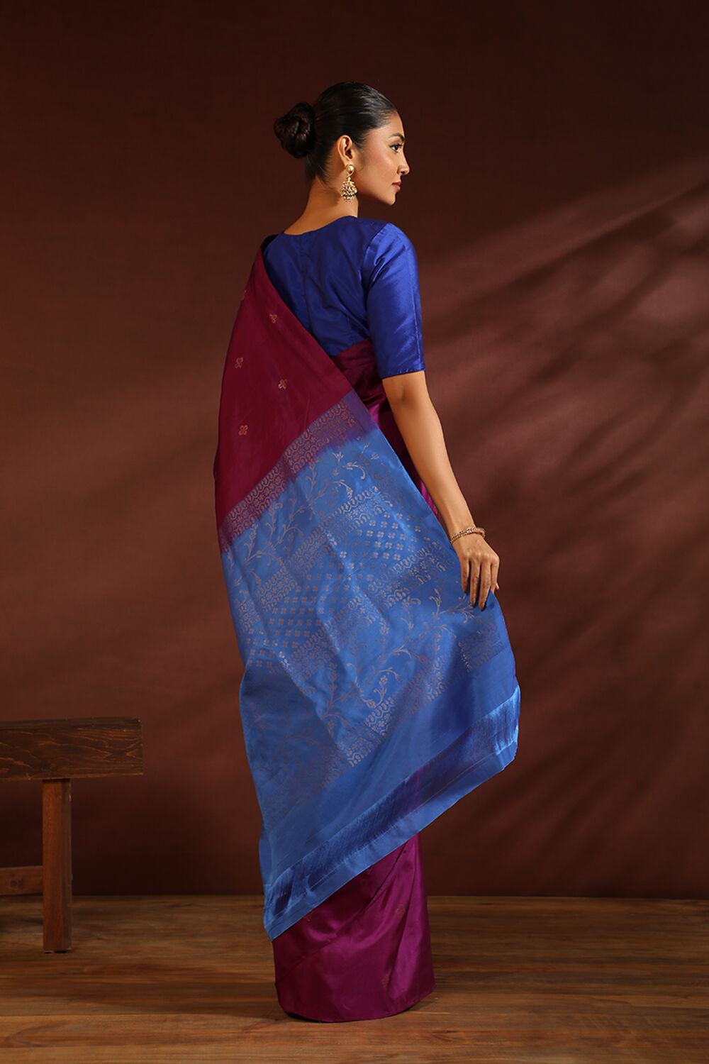 Wine South Pure Silk Woven Saree image number null