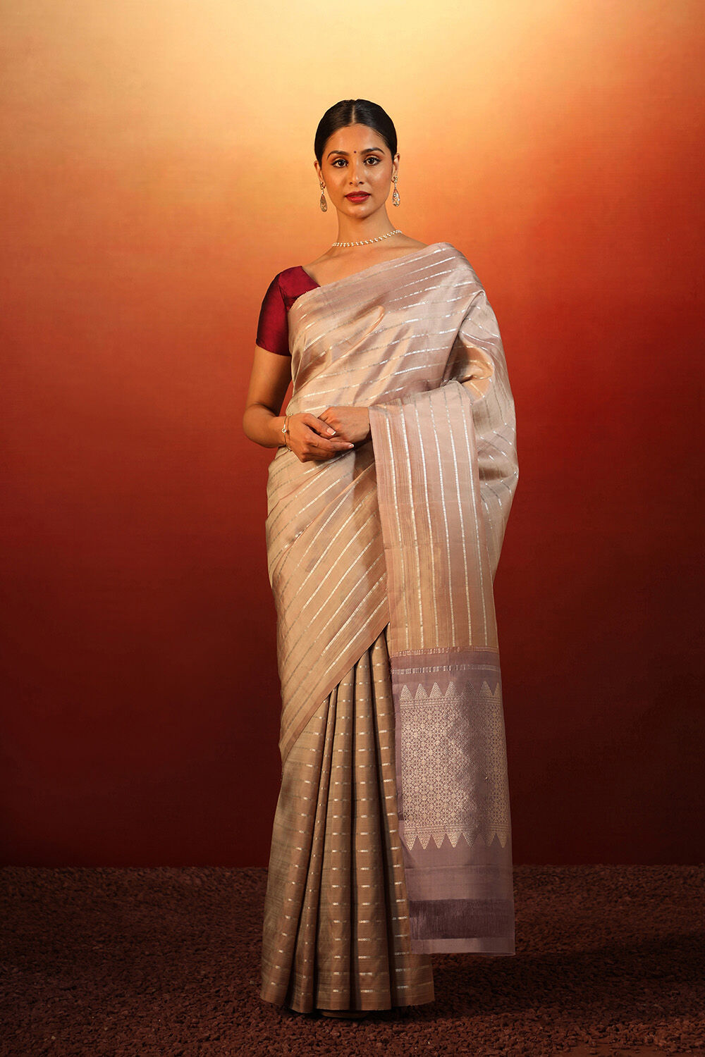 Gold Woven Pure Silk Kanjivaram Saree image number null