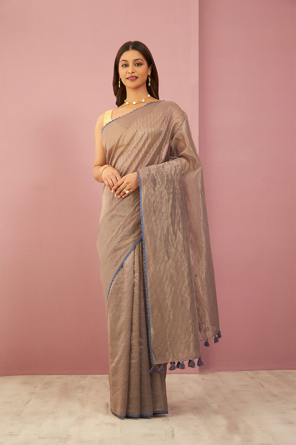 Grey Contemporary Pure Silk Cotton Embroidered Saree image number null