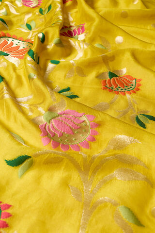 Yellow Woven Pure Viscose Saree thumbnail image number null