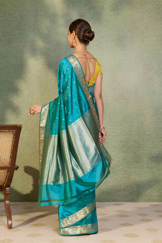 Blue Silk Viscose Cutwork Banaras  Saree thumbnail image number null