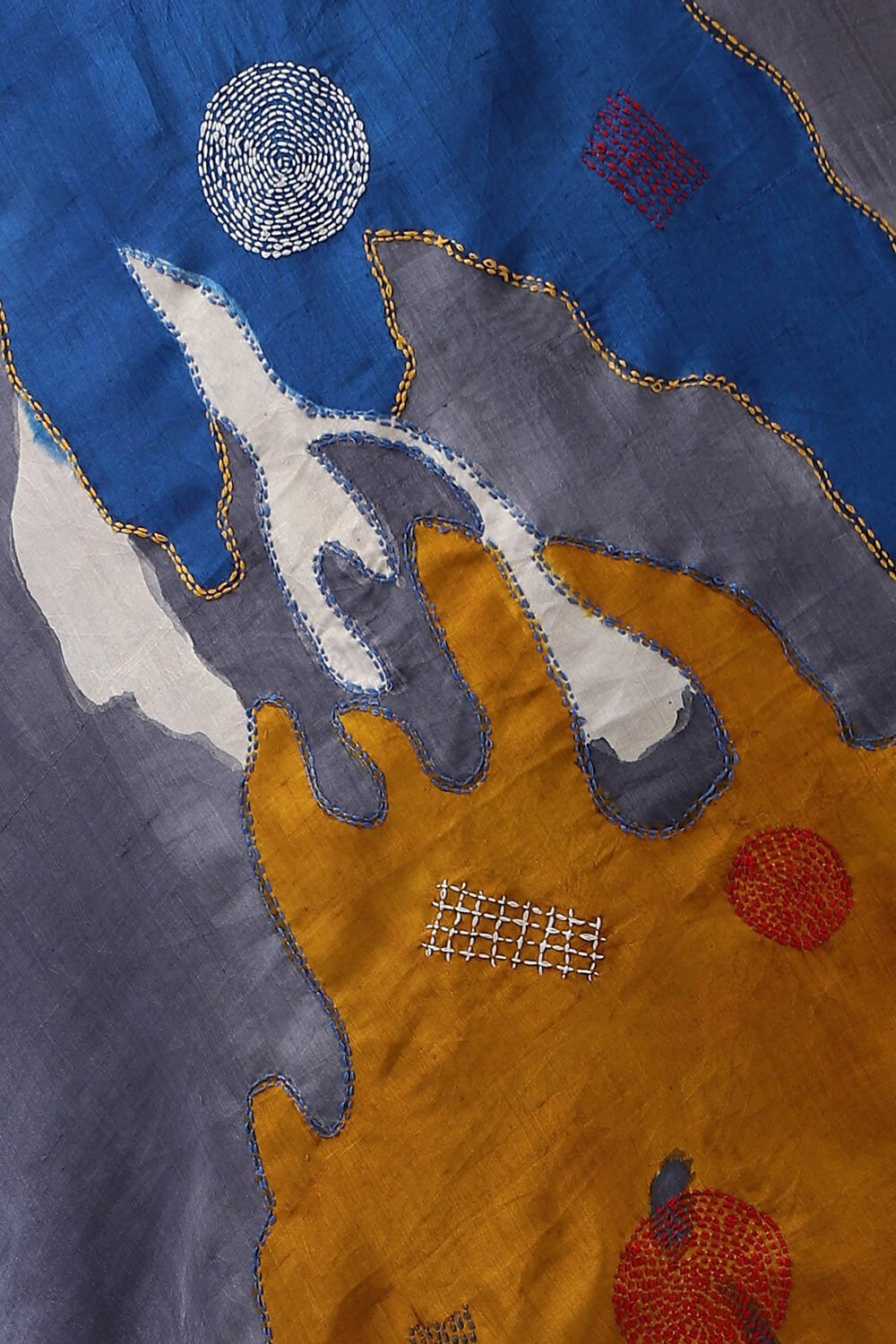 Grey Pure Silk Batik Saree image number null