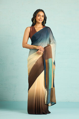 Multicoloured Printed Viscose Crepe Saree thumbnail image number null