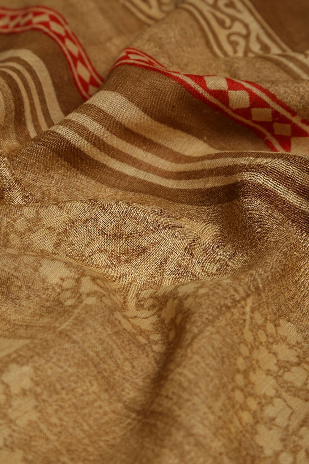 Red Pure Tussar Vanya Suit Set image number null