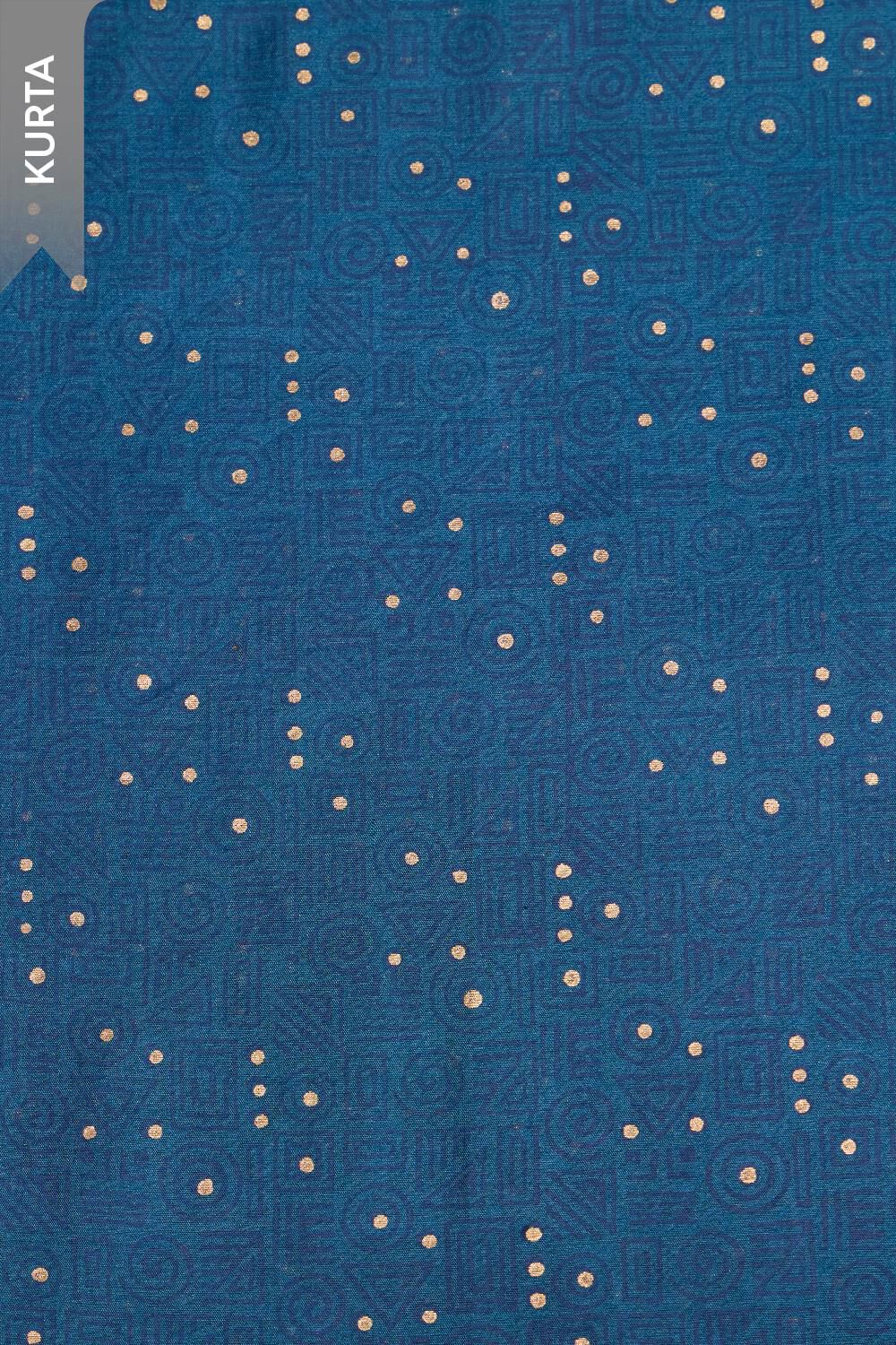 Dark Blue Pure Silk Cotton Block Printed Unstitched Suit Set image number null