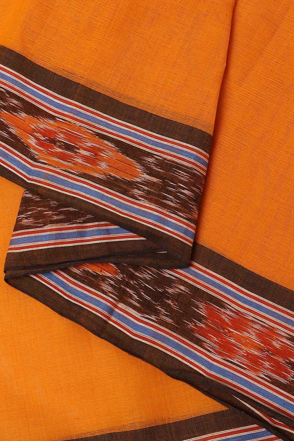 Yellow Pure Cotton Odissa Ikat Saree image number null