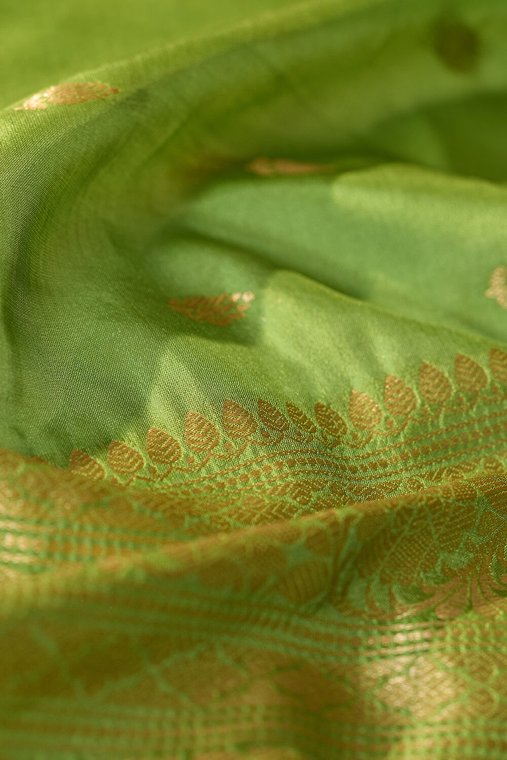 Light Green Silk Viscose Cutwork Banaras  Saree image number null