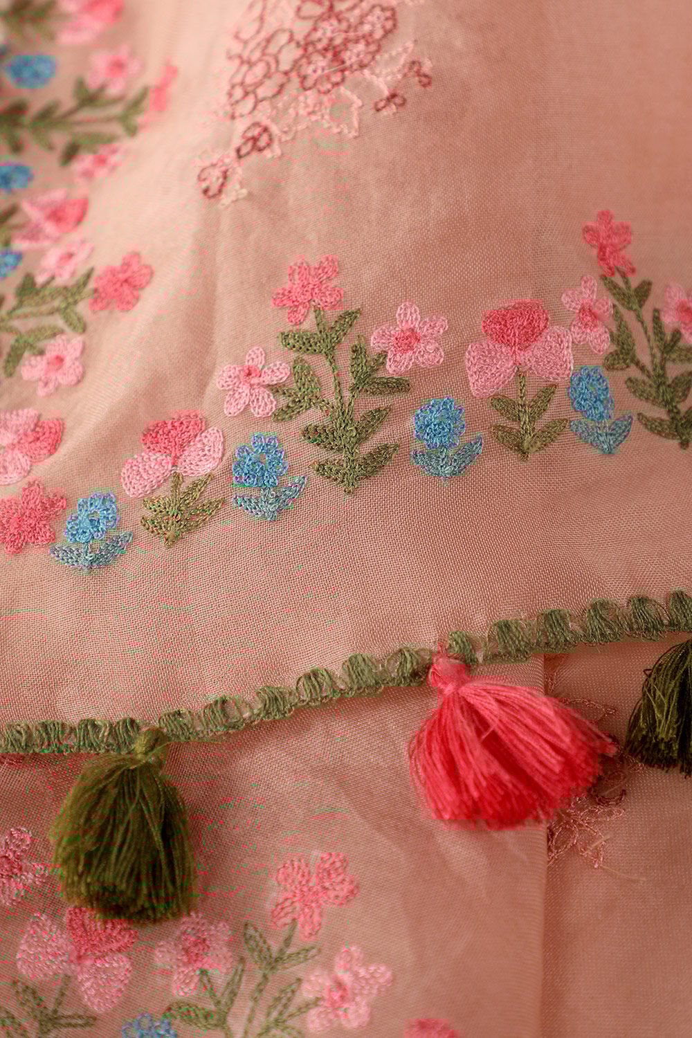 Light Pink Contemporary Pure Silk Organza Embroidery Saree image number null