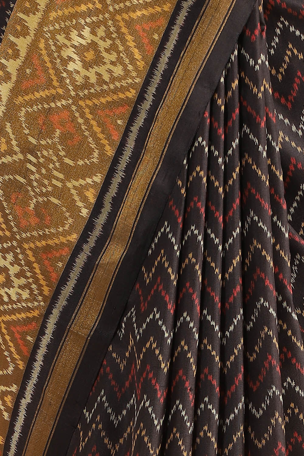 Black Pure Silk Patola Ikat Saree image number null