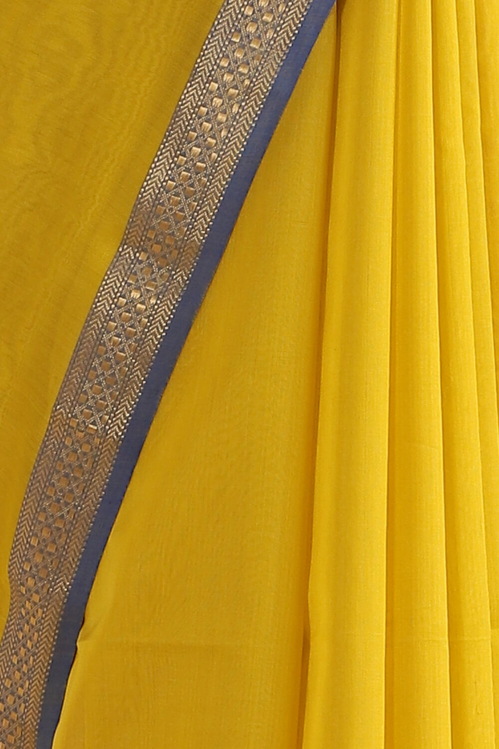 Dark Yellow Pure Silk Cotton Maheshwari Saree image number null