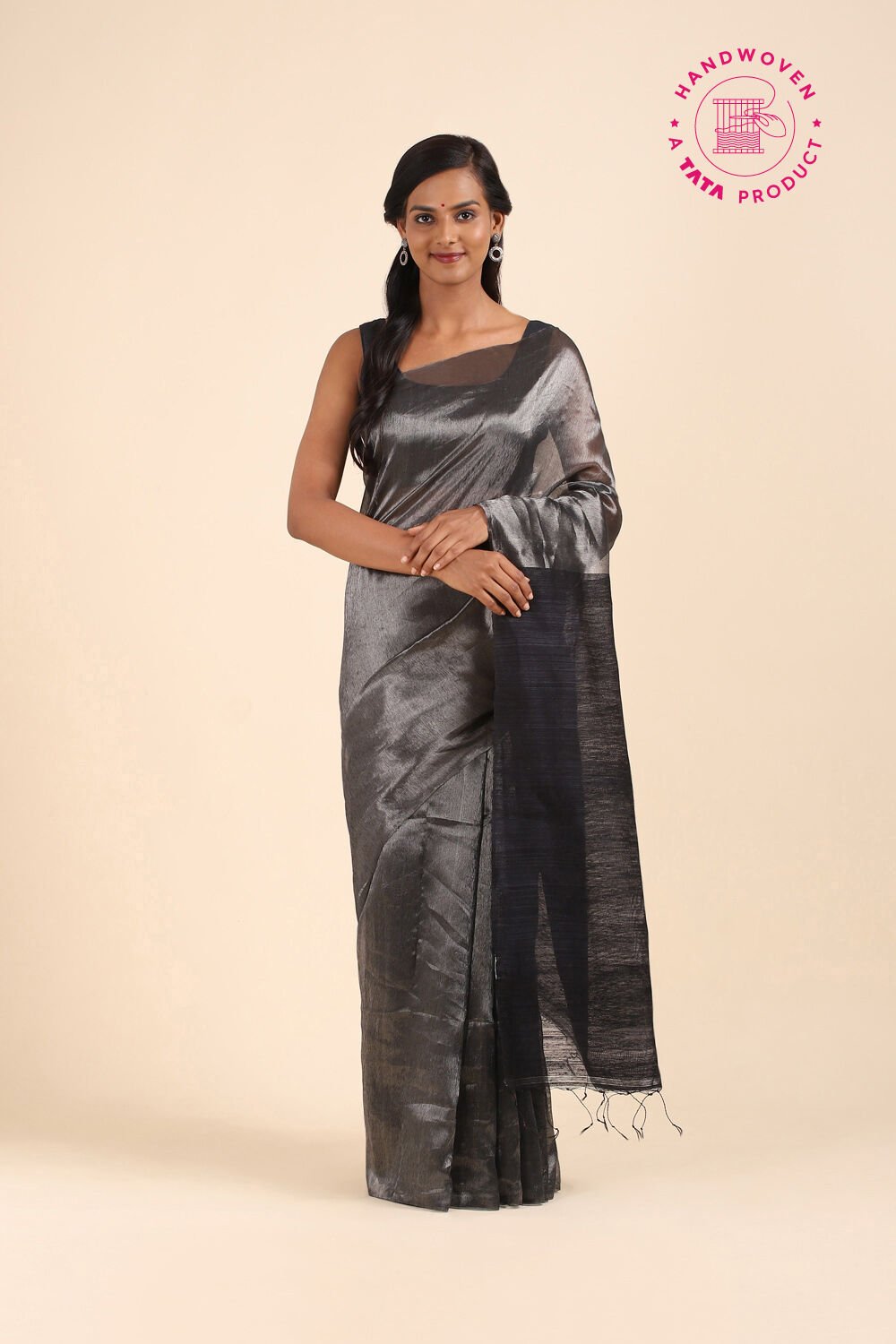 Silver Pure Silk Vanya Bengal Saree image number null