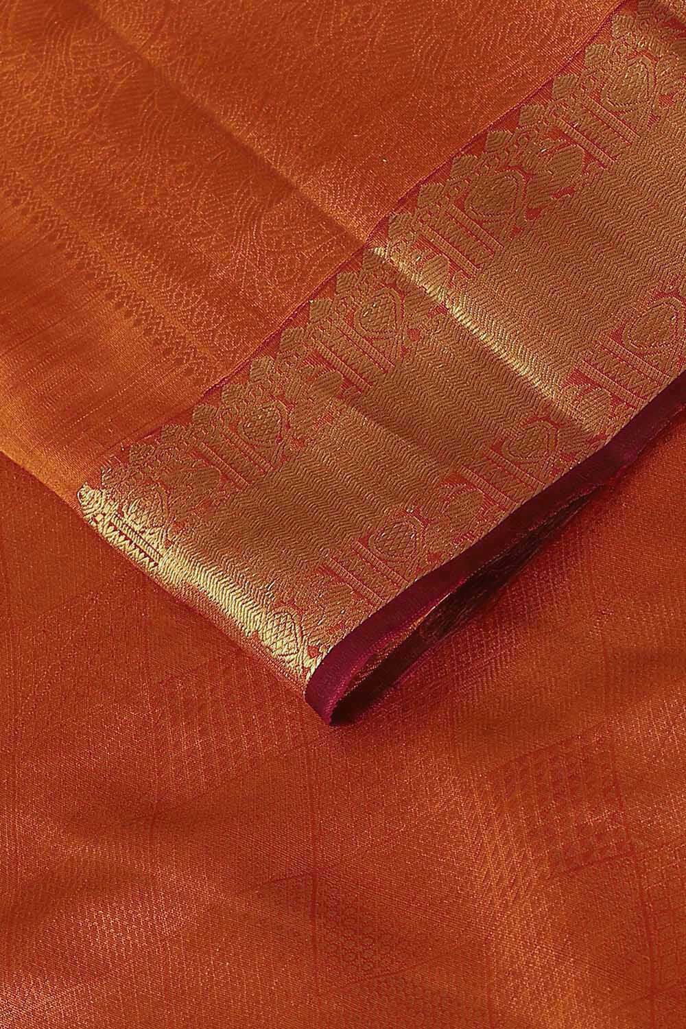 Orange Pure Silk Kanjivaram Saree image number null
