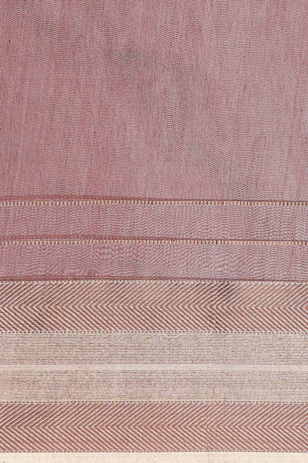 Beige Pure Silk Cotton Maheswari Saree image number null