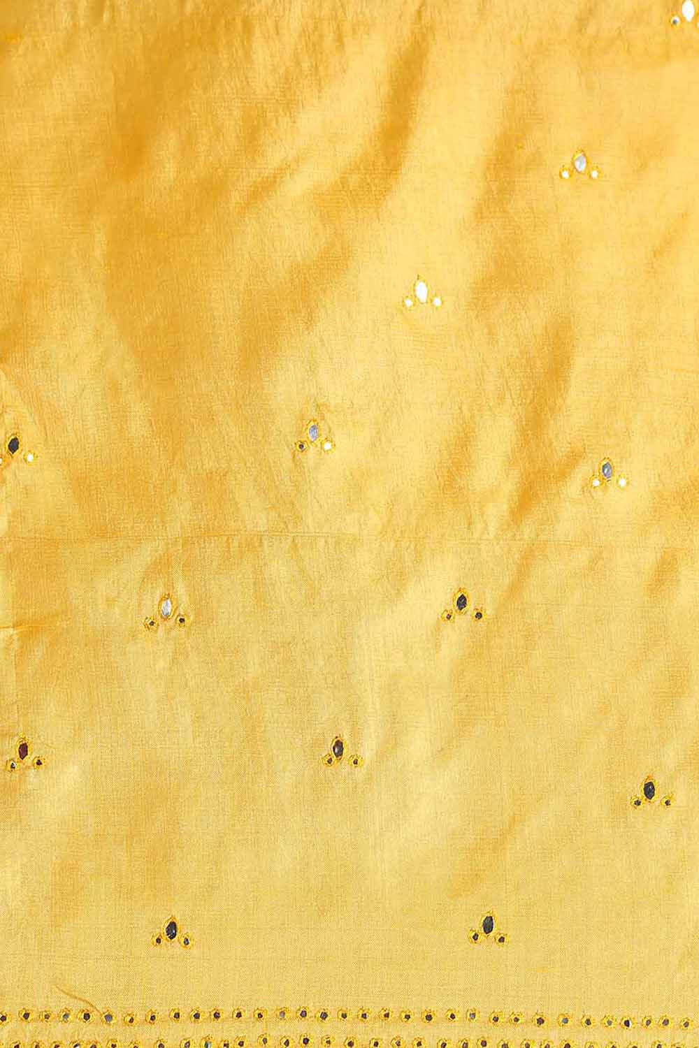 Yellow Pure Tussar Silk Embroidered Saree image number null