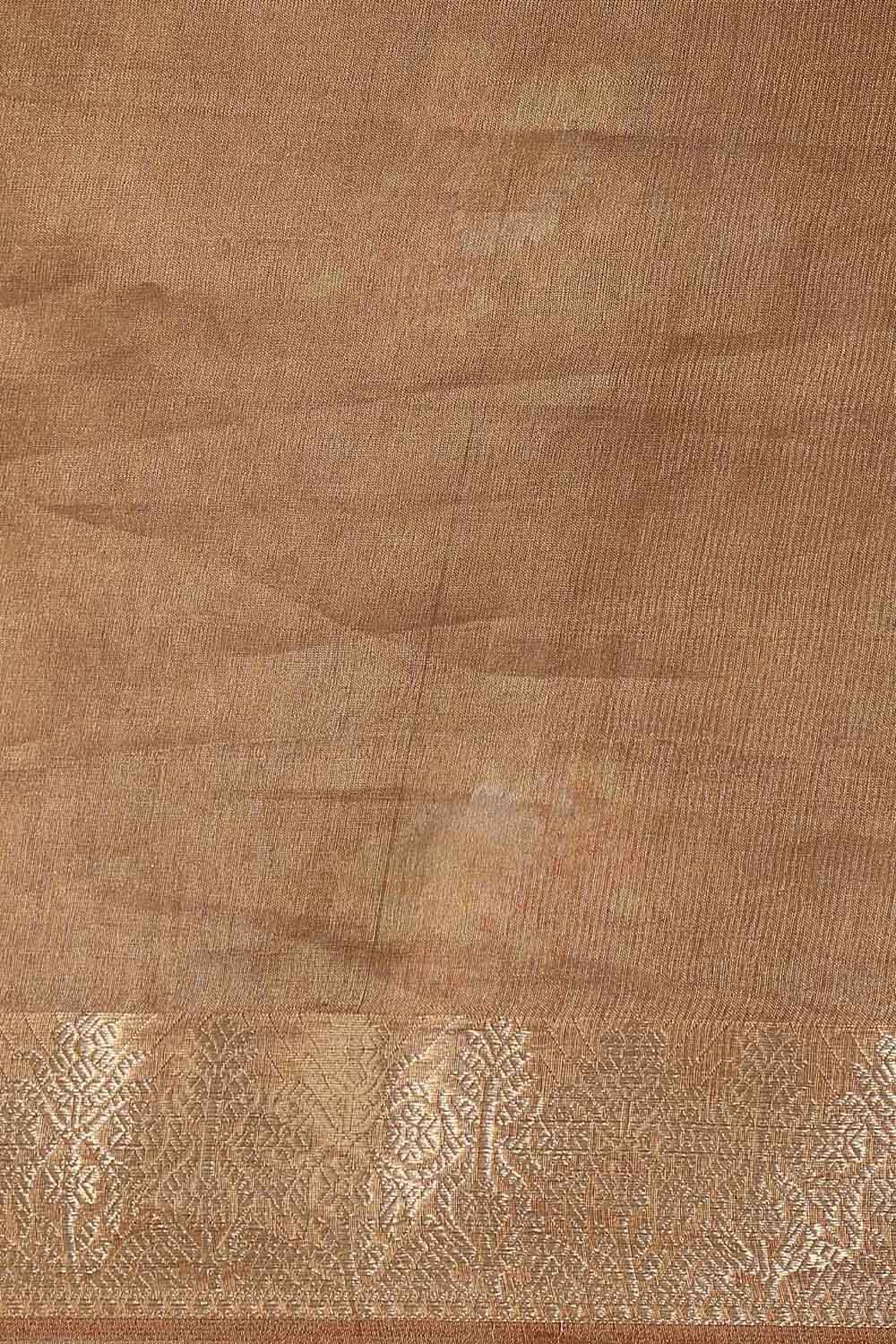 Brown Pure Tissue Silk Digital Printed Saree image number null