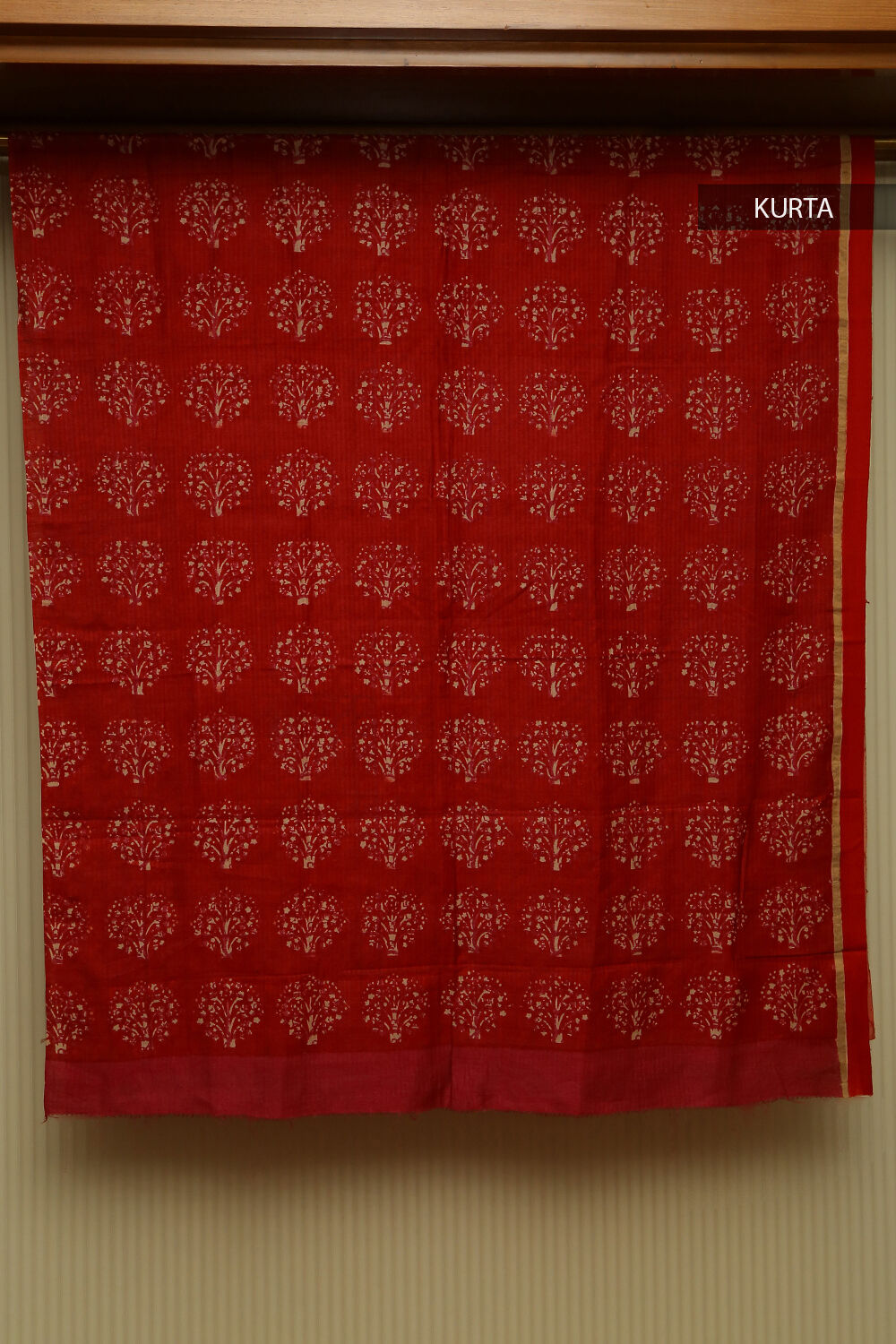 Red Pure Tussar Vanya Suit Set image number null