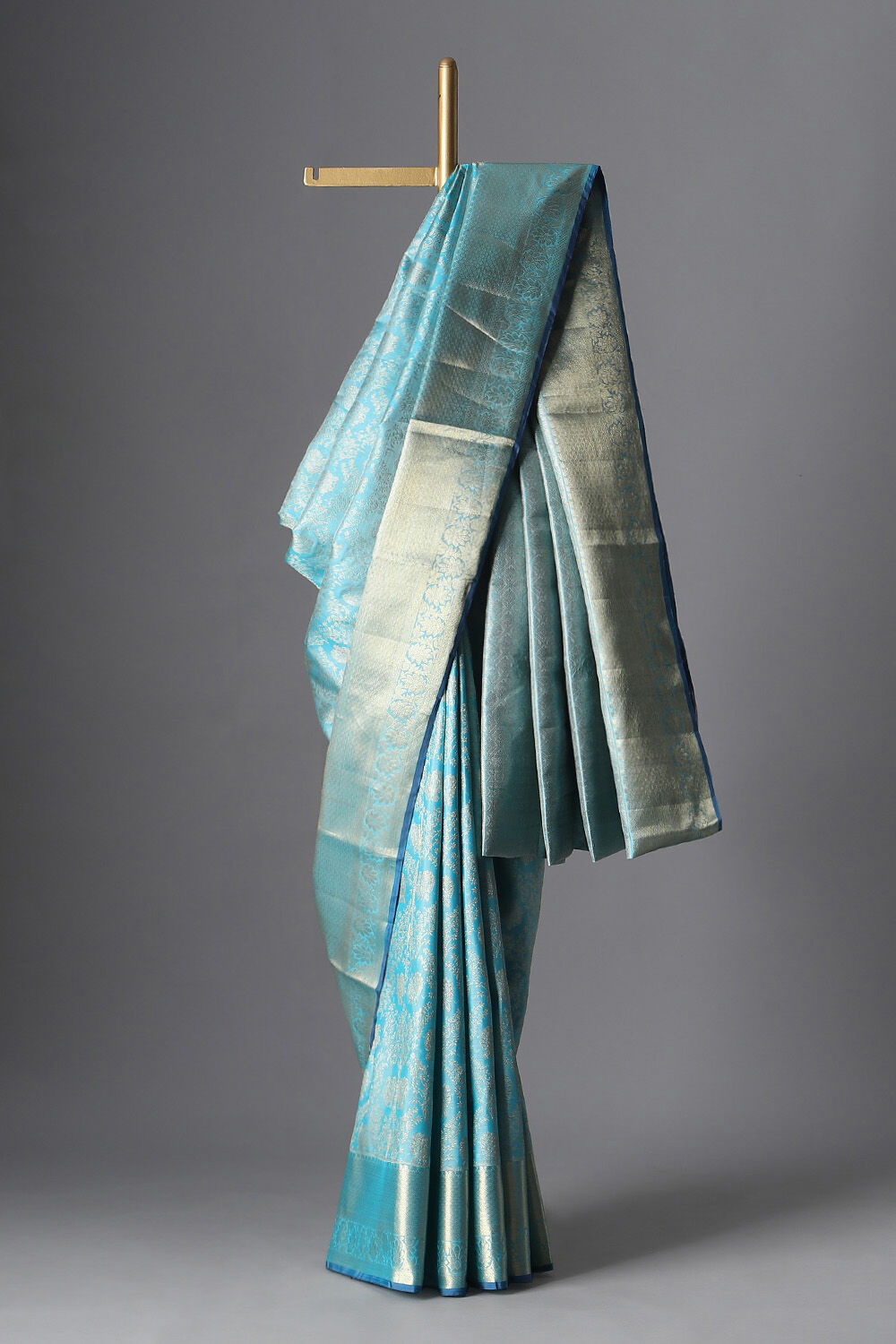 Light Blue Pure Silk Kanjivaram Saree image number null