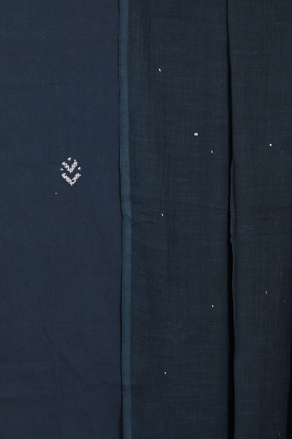 Dark Blue Pure Cotton Kantha Embroidered Unstitched Suit Set image number null