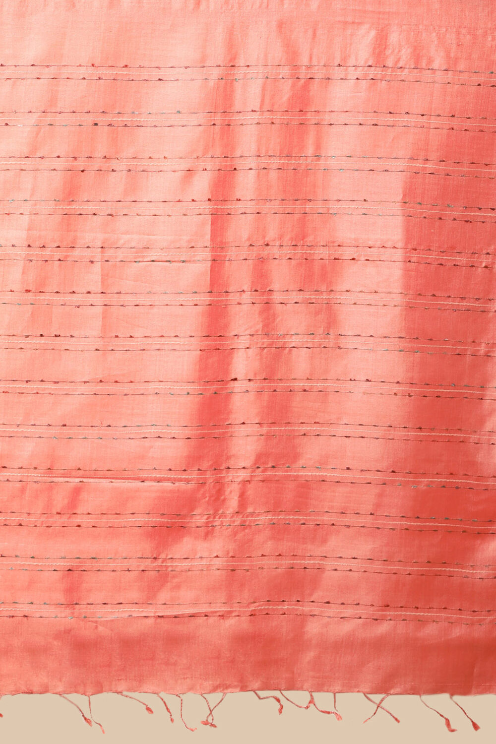 Light Orange Pure Tussar Silk Woven Saree image number null