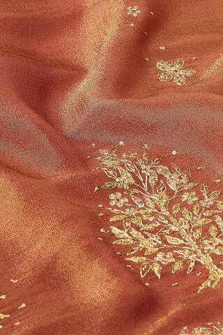 Red Viscose Tissue Embroidered Saree thumbnail image number null